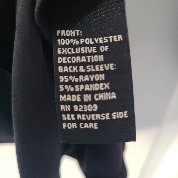 DG2 black with silver embroidery womans rayon blouse Size XL. - Picture 4 of 4